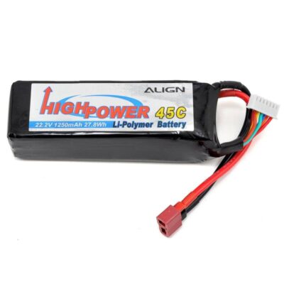 Align 6S High Power LiPo 45C Battery Pack (22.2V/1250mAh) w/T-Style Connector